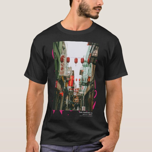 San Francisco Chinatown Streetwear Aesthetic Trend T Shirt (Framsida)
