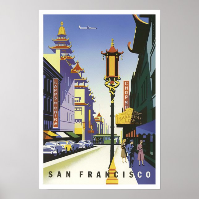 San Francisco Chinatown vintage resor poster (Framsidan)