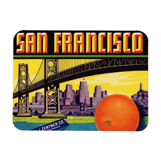 San Francisco Citrus Label Magnet (Horisontell)