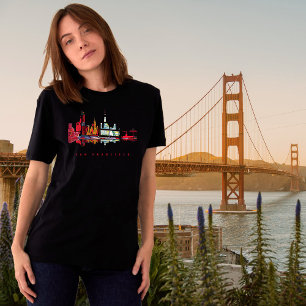 San Francisco City Bridge Solnedgång Resa Tee