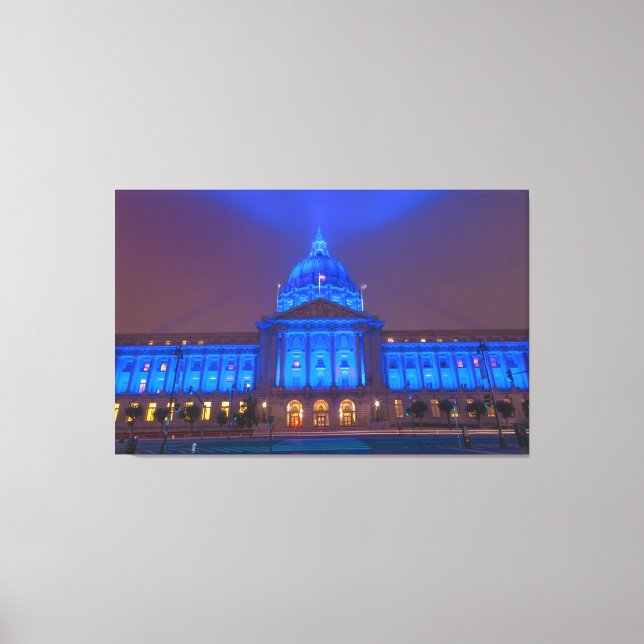San Francisco City Hall i Blue Light Canvastryck (Framsida)