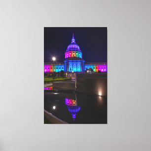 San Francisco City Hall i Rainbow Light Canvastryck