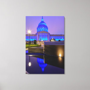San Francisco City Hall i starkt blått ljus Canvastryck