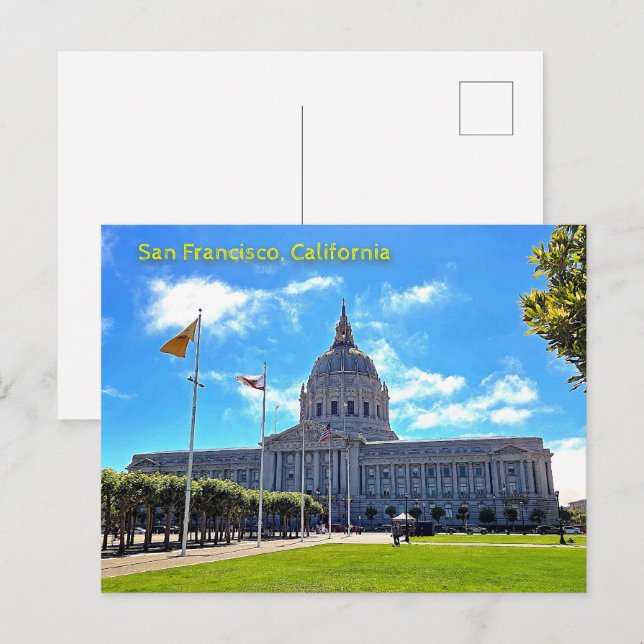 San Francisco City Hall Postcard Note Vykort (Fram/baksida)