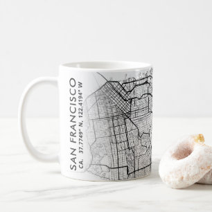 San Francisco City Karta Kaffemugg