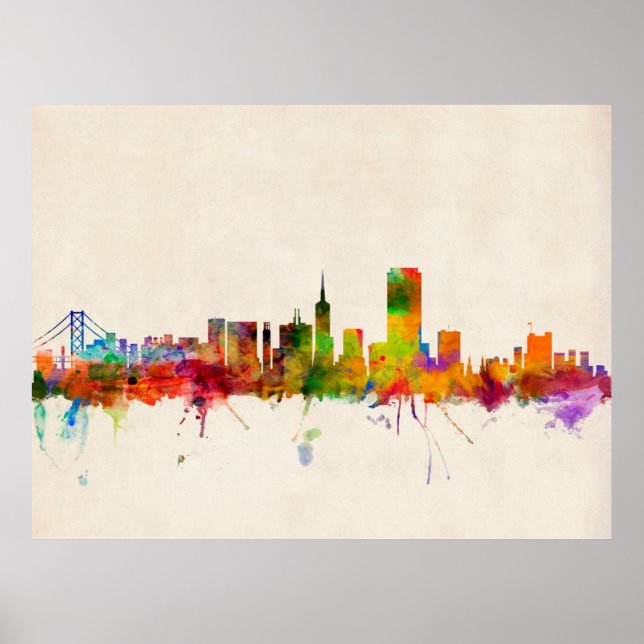 San Francisco City Skyline Poster (Framsidan)