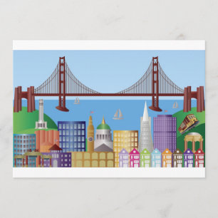 San Francisco City Skyline Teckning inbjudan