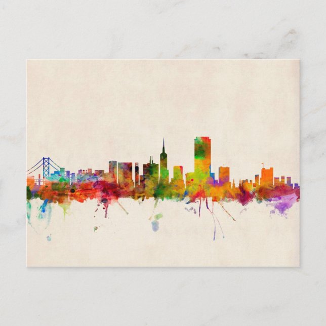 San Francisco City Skyline Vykort (Framsida)