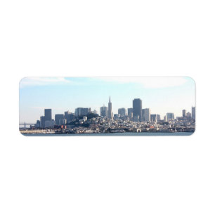 San Francisco City View från Bay Returadress Etikett