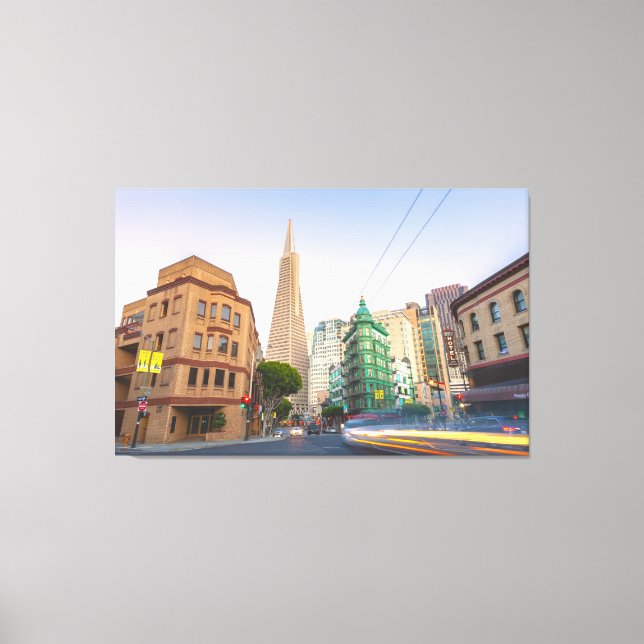 San Francisco Cityscape i Dusk Canvastryck (Framsida)