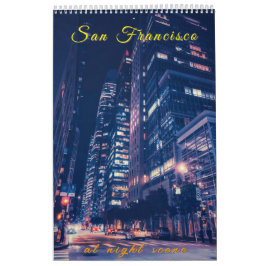 San Francisco Cityscape vid Nattscenen Kalender