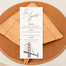 San Francisco Classy Bröllop-menyn med teckning