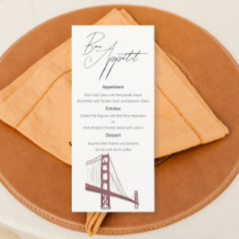 San Francisco Classy Bröllop-menyn med teckning Meny