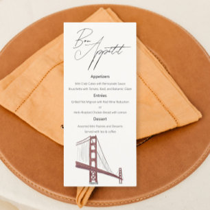 San Francisco Classy Bröllop-menyn med teckning Meny
