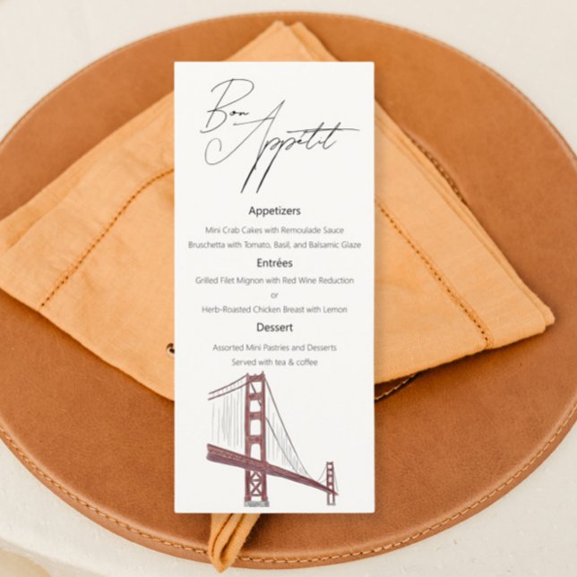 San Francisco Classy Bröllop-menyn med teckning Meny (Skapare uppladdad)