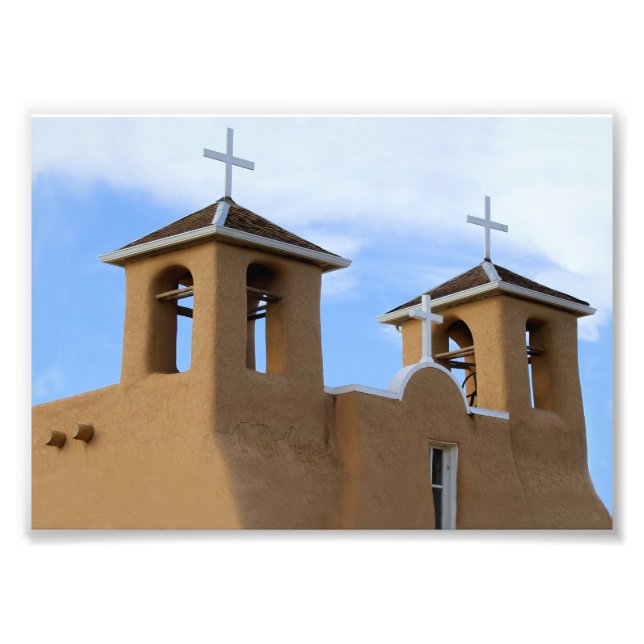 San Francisco de Asis Uppdrag Bell Torn, Taos Fototryck (Framsidan)