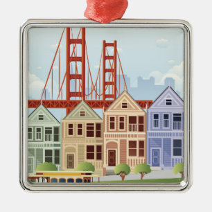 San Francisco de målade damerna Julgransprydnad Metall