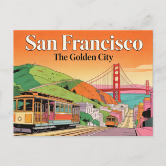 San Francisco Den Gyllene Staden Vintage Resor Pos Vykort