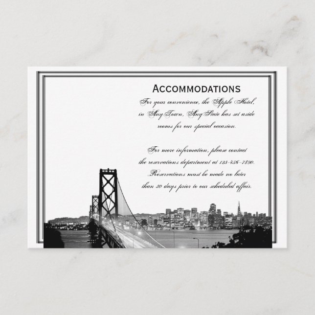 San Francisco Destination Wedding-logi Tilläggskort (Framsida)