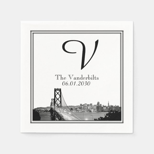 San Francisco Destination Wedding Napkin Pappersservett (Framsidan)