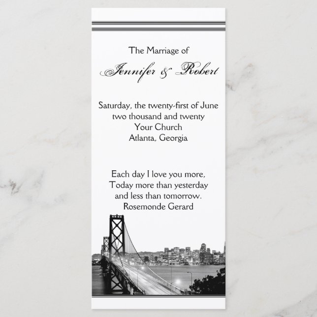 San Francisco Destination Wedding Program (Framsida)