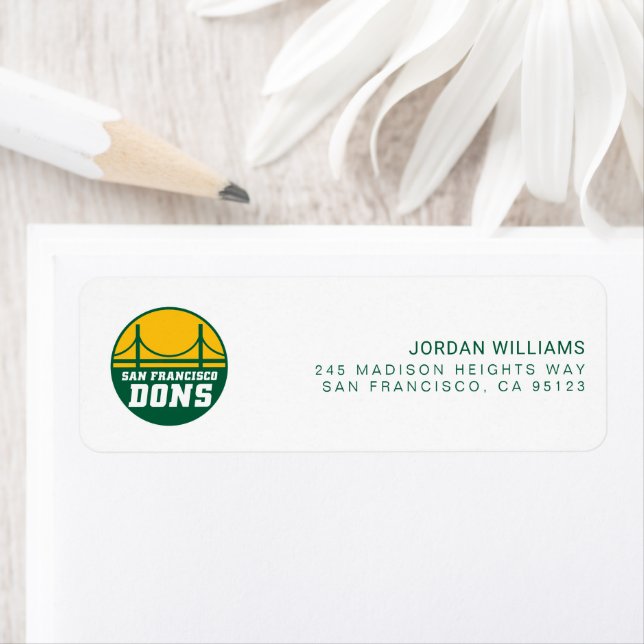 San Francisco Dons Returadress Etikett (Insitu)