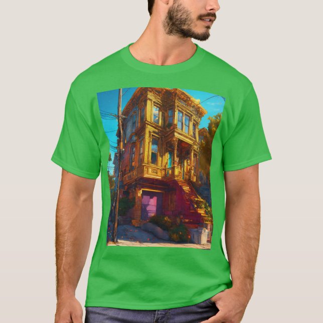San Francisco Dreamscape Fire & Ice Line Art Tee (Framsida)