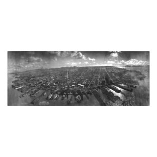 San Francisco Earthquake Ruins från Panorama 1906 Fototryck