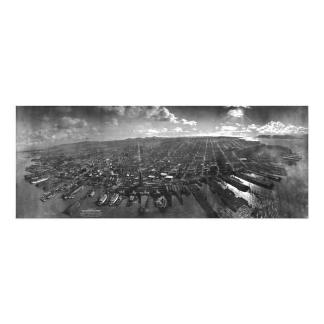 San Francisco Earthquake Ruins från Panorama 1906 Fototryck (Framsidan)