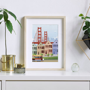 San Francisco Färgat Dam Poster