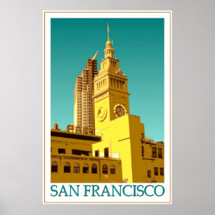San Francisco färjabyggnad - popkonstaffisch Poster