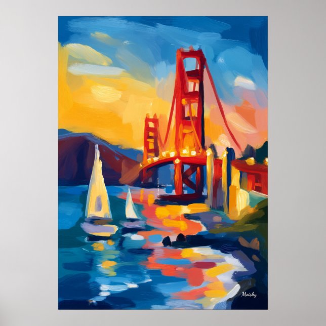 San Francisco Fauvistiskt Stadsscenarium – Golden  Poster (Framsidan)