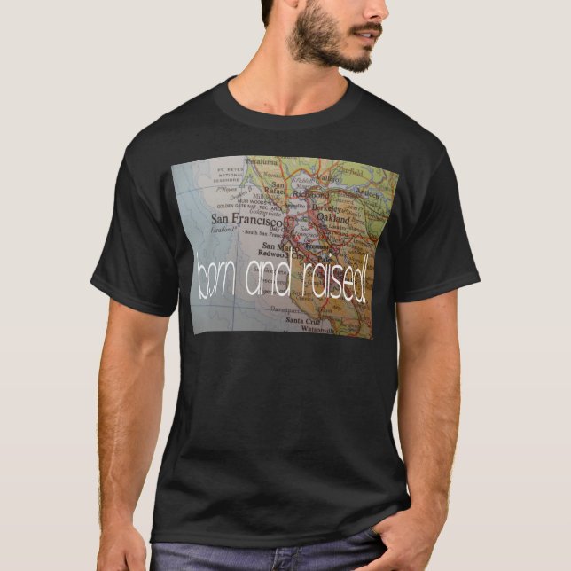 san francisco, född och upphöjd t shirt (Framsida)