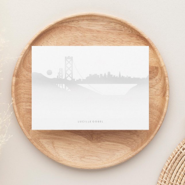 San Francisco Fog Modern Personlig Stationery Anteckningskort (Skapare uppladdad)