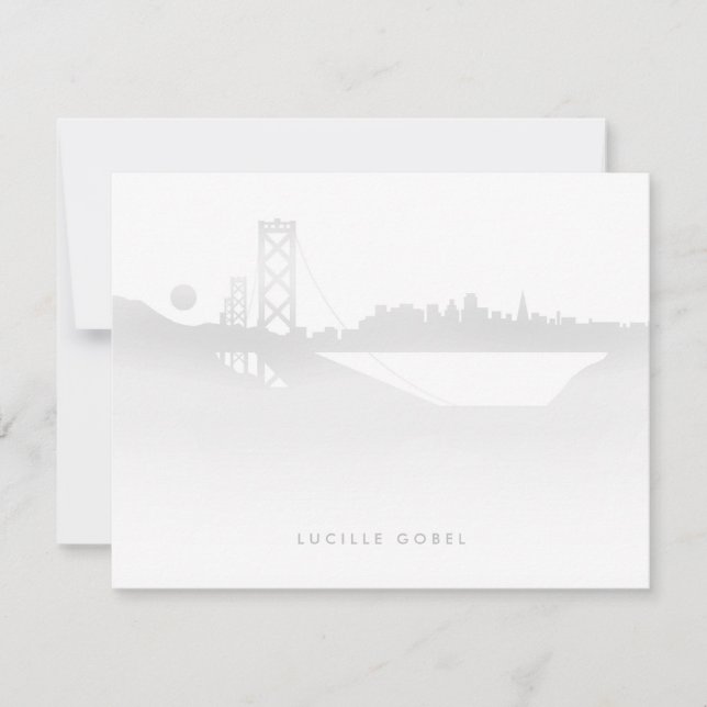 San Francisco Fog Modern Personlig Stationery Anteckningskort (Framsida)