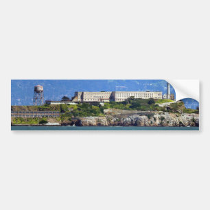 San Francisco för Alcatraz öfängelse panorama Bildekal