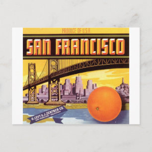 san francisco-frukt vykort