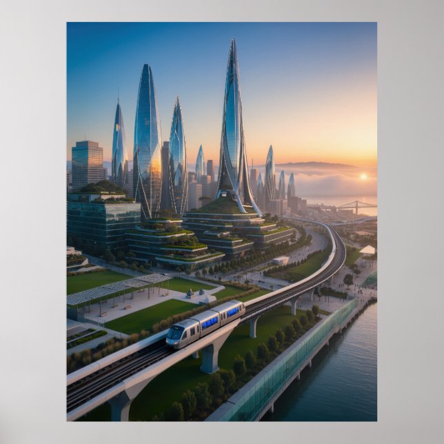 San Francisco Futuristisk Stad 2026 Poster (Framsidan)