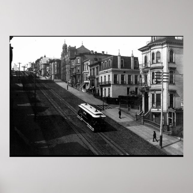 San Francisco-gata med kabelspårvagn 1901 Poster (Framsidan)