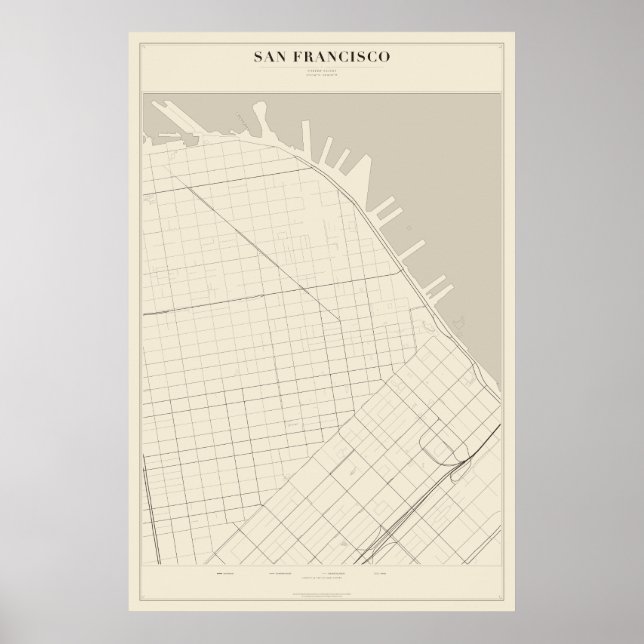 San Francisco Gatukarta Affisch (Framsidan)