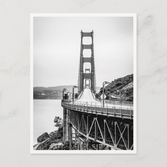 San Francisco Golden Gate Bridge Black & White Vykort (Framsida)