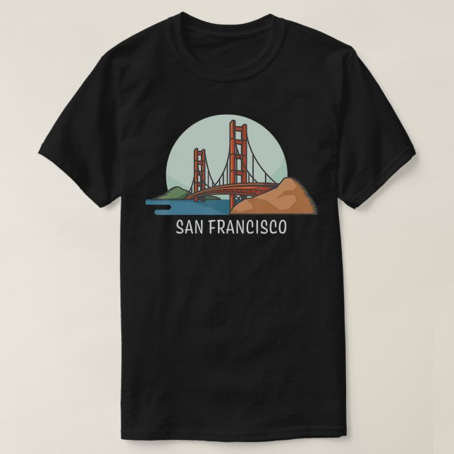 San Francisco  Golden Gate Bridge  California Gift T Shirt (Design framsida)