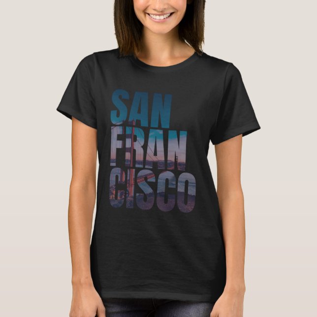 San Francisco Golden Gate Bridge California Landma T Shirt (Framsida)