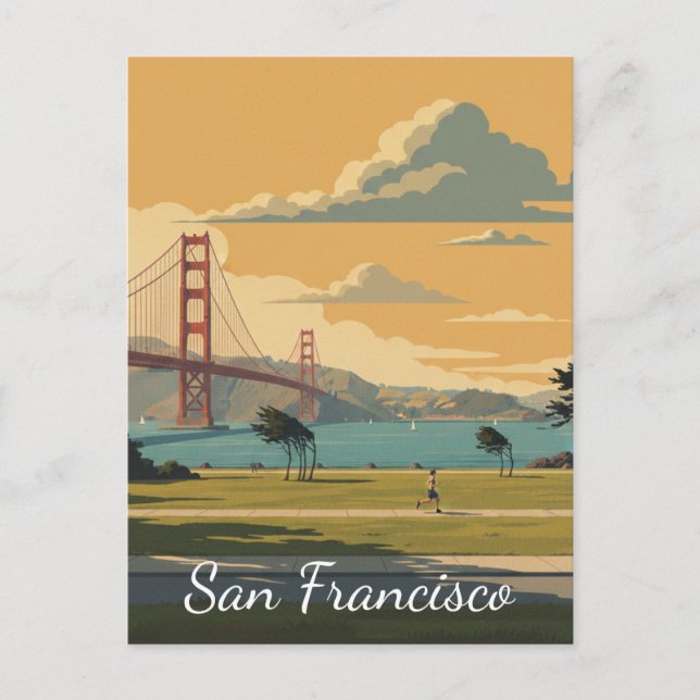San Francisco Golden Gate Bridge Crissy Field Vykort (Framsida)