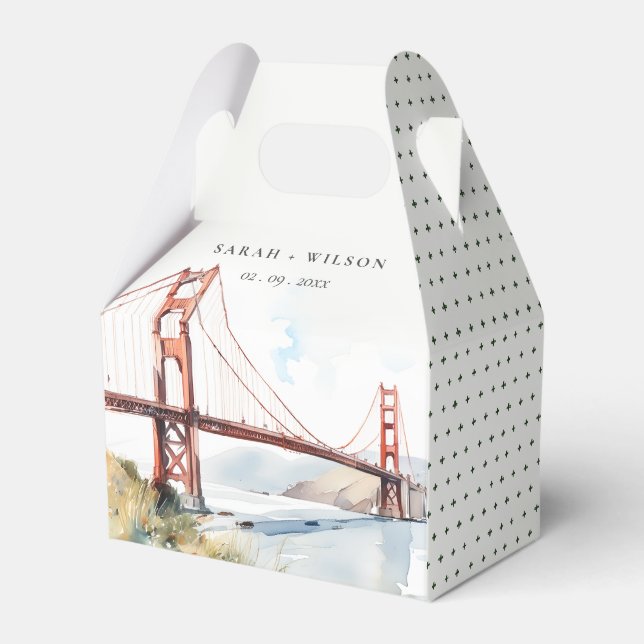 San Francisco Golden Gate Bridge Landscape Wedding Presentaskar (Framsidan Sidan)