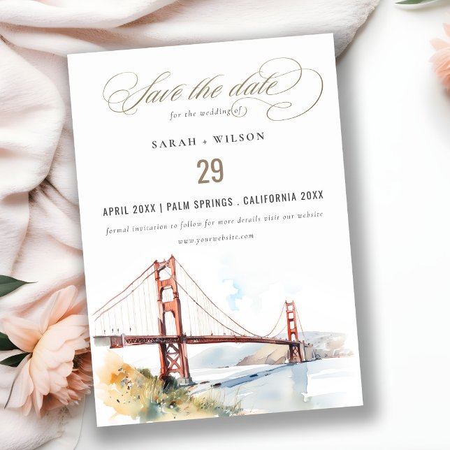 San Francisco Golden Gate Bridge Landscape Wedding Spara Datumet (Skapare uppladdad)