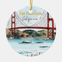 San Francisco Golden Gate Bridge-ornament Julgransprydnad Keramik