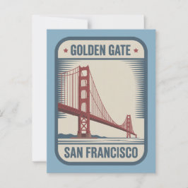 San Francisco Golden Gate Bridge Retro Vykort