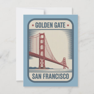 San Francisco Golden Gate Bridge Retro Vykort