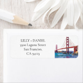 San Francisco Golden Gate Bridge Returadress Etikett